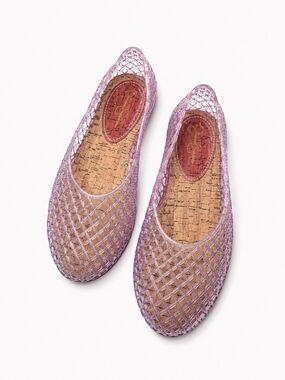 Jessica Simpson Size 6 Lavender Woven Jelly Flats - Women